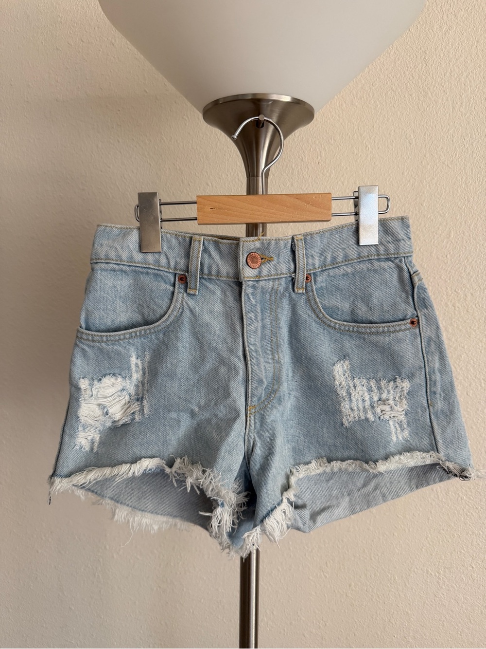 Brandy Melville Light Blue Distressed Denim Cutoff Shorts